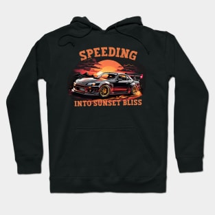 Speeding Into Sunset Bliss Car Hoodie